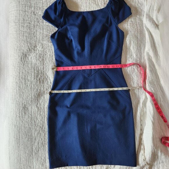 Sz12 Diane von Furstenberg French Blue Midi Sheath Dress - EUC - Picture 14 of 14